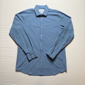 MIZZEN MAIN Leeward Shirt Mens XXL Trim Fit Blue Long Sleeve Polyester Spandex